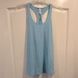 Light blue and purple striped Lululemon size 12 racer back tank top.
